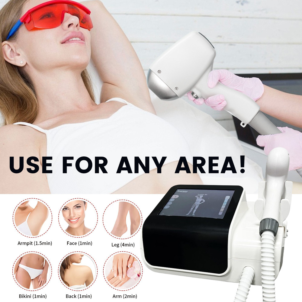 Diode Laser Hair Removal Machine Painless Skin Rejuvenation Home and Salon Use