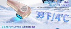 Laser Hair Removal, 25J Large Energy IPL Hair Removal Device, 39°F Truly Pa