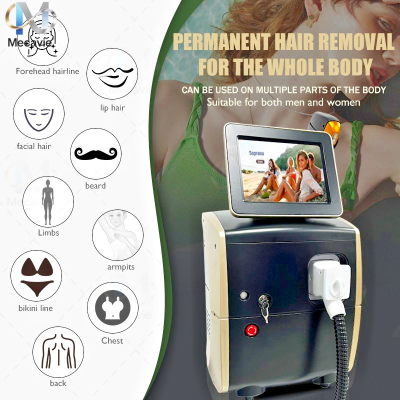 755/808/940/1064nm Diode Laser Hair Reduction Ice Cooling Salon Beauty Equipment