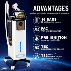 16bar 2 in 1 Diode Laser Hair Removal Machine Tattoo Removal Nd Yag Pico Laser