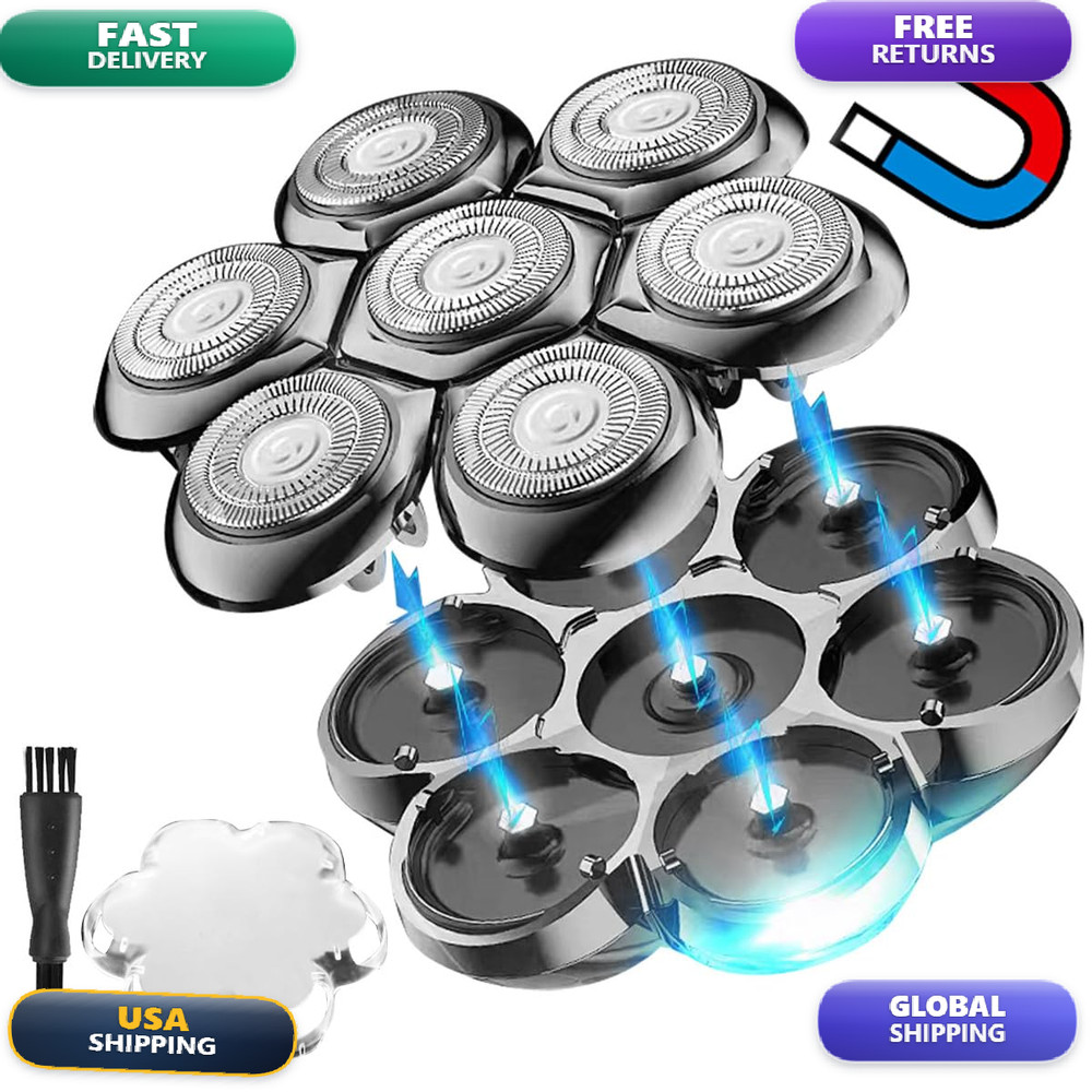 Anysonic Universal Magnetic 7 Blades Head Shaver Replacement Heads Compatible