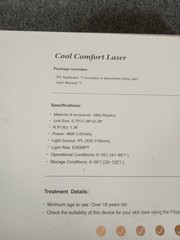 Cool Comfort Laser – Laser Hair Removal Devise, New Open Box