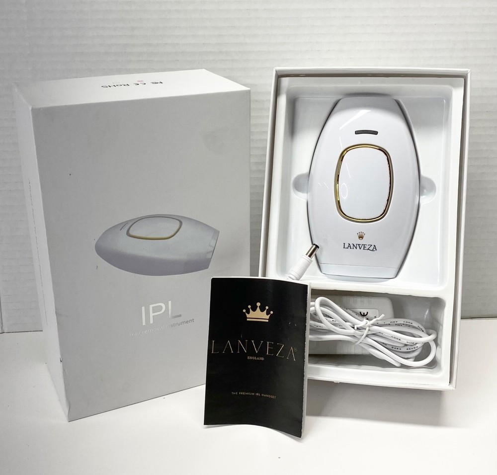 Lanveza Laser Hair Removal Device Premium IPL Handset + Charger & instructions