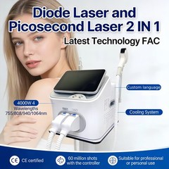2 in 1 808nm Diode Laser Hair Removal &Pico Nd Yag Laser Tattoo Removal Machine