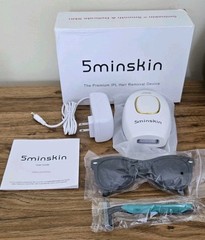 5minskin SkinGlow IPL Hair Removal Device Complete Set w/ Sunglasses & Razor-NIB