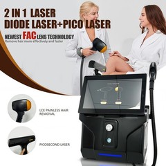 2 in 1 808 Diode Laser Hair & Pico Tattoo Removal Machine Yag 755 808 940 1064NM