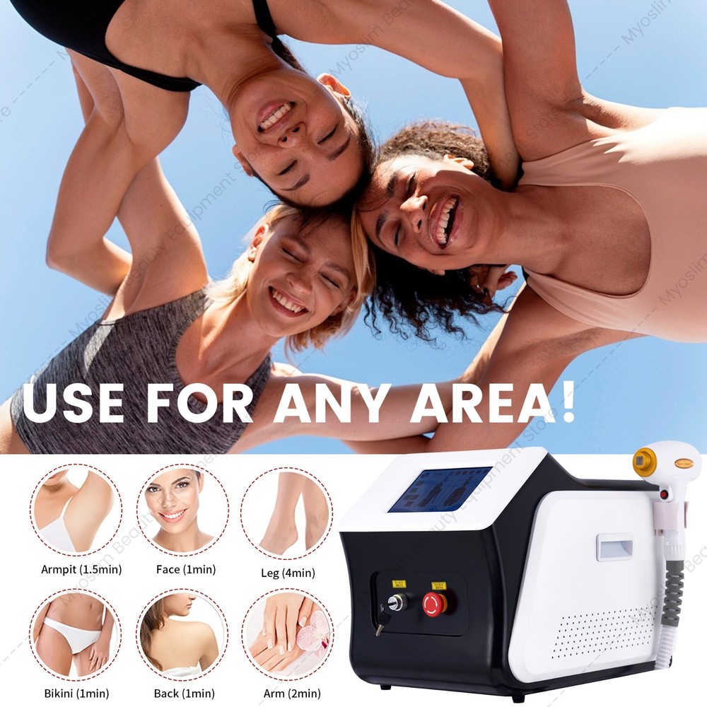 Diode Laser Hair Removal Machine 755nm 808nm 1064nm Painless Home Salon Use