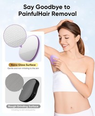 Reusable Crystal Hair Remover for Men & Women, Painless Exfoliating Epilator Dev