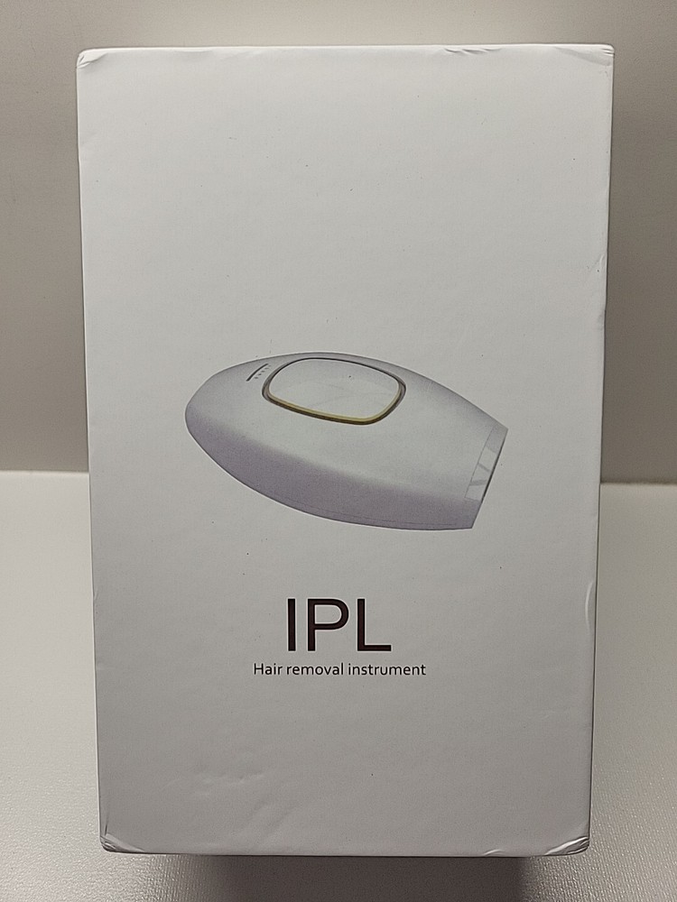 IPL Hair Removal Instrument Kit Model GR216B C E RoHS in White with Gold Trim