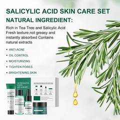 Tea Tree Salicylic Acid Facial Skin Care Set, Acne Treatment Skincare Set…