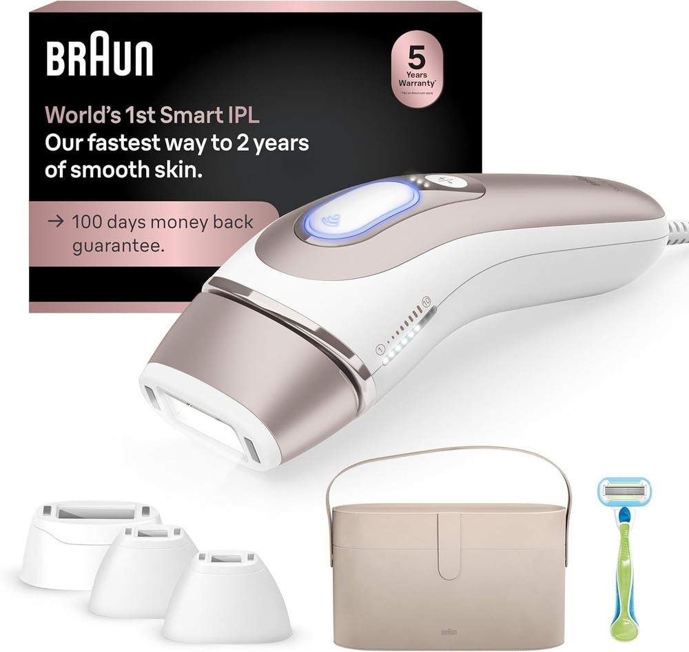Braun – IPL Skin i·Expert PL7384 Home Hair – Includes Vanity Case, 4 Smart Heads