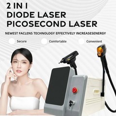 2 in 1 755/808/940/1064nm Diode Laser Hair Removal Pico Tattoo Removal Machine