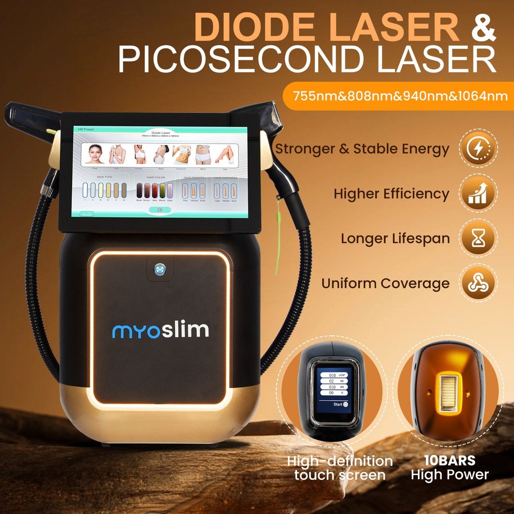 2 in 1 LCD Touch Handle Diode Laser Hair Removal & Pico Tattoo Removal Machine