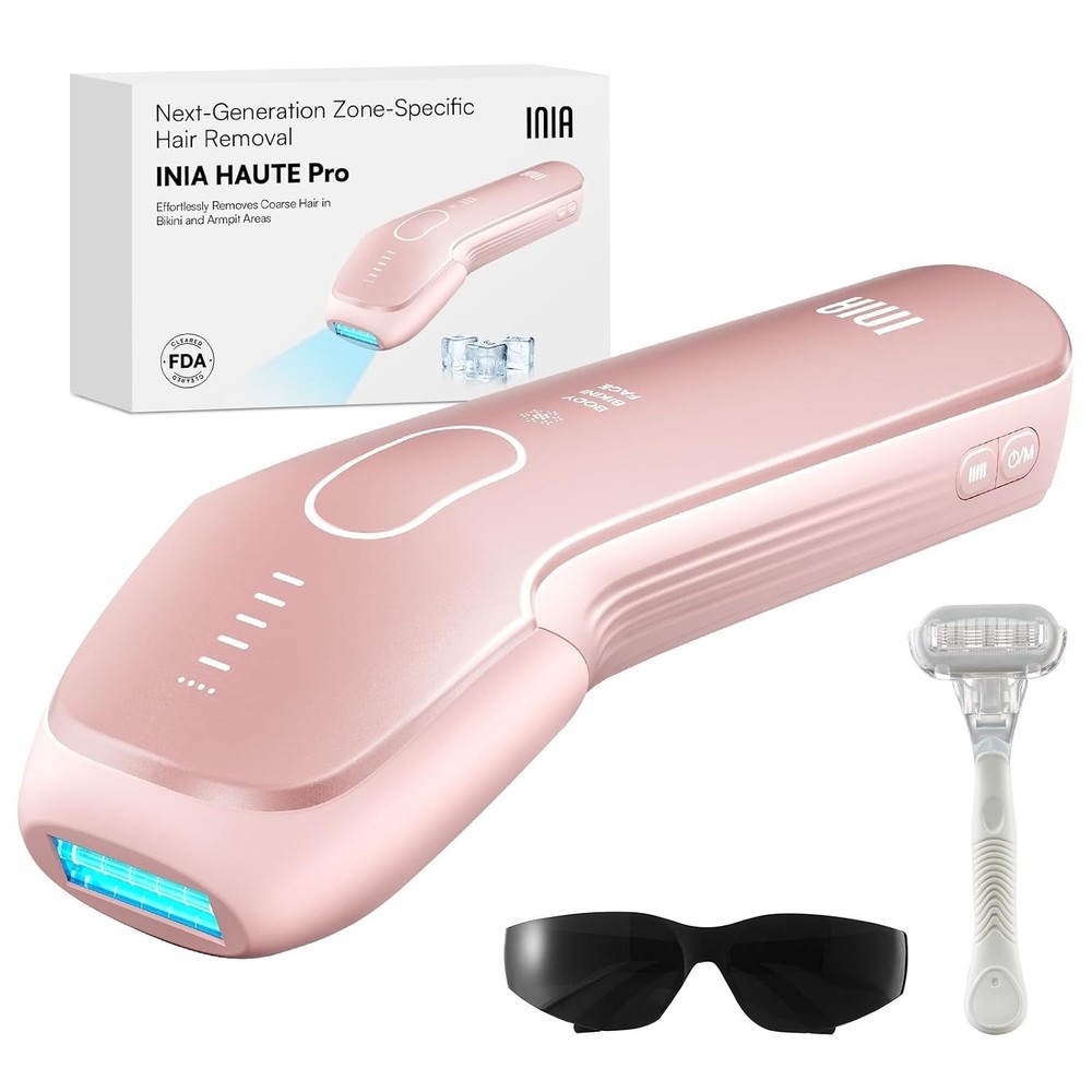 INIA HAUTE Pro IPL Laser Hair Removal Device – Painless Ice Cooling Care – Pink