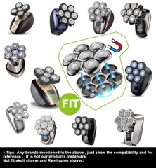 Anysonic Universal Magnetic 7 Blades Head Shaver Replacement Heads Compatible