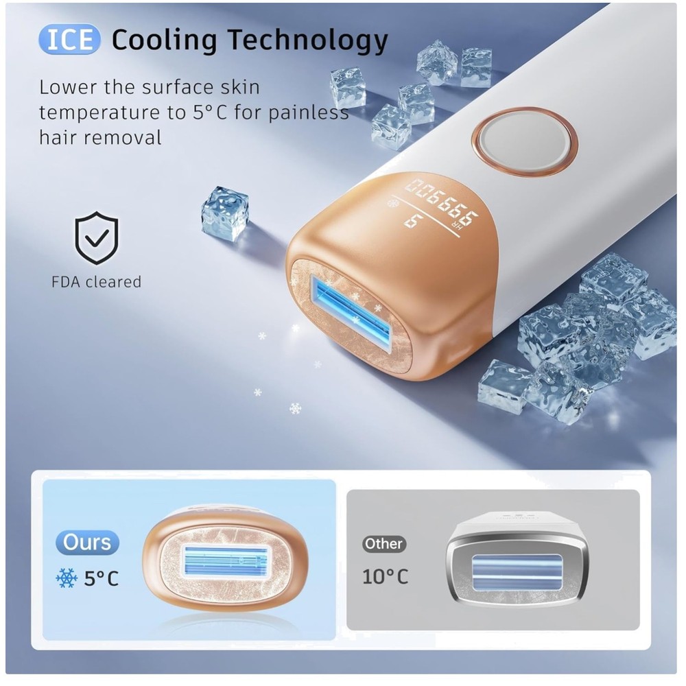Hand-held IPL Hair Remover – Ice Cooling Technology