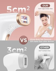 IPL Hair Removal 999900 Flashes 3in1 Painless Epilator Face Body Men Women Home