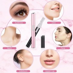 Chumia 2 Pcs Electric Eyebrow Trimmer Women Precision Face Razors Pink, Black