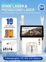 2-In-1 Hair Removal Picosecond ND-YAG Laser Tattoo Removal Skin Rejuvenation