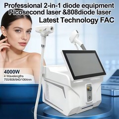 2IN1 4000W Diode Pico Laser Ice Painless Hair & Tattoo Removal Salon Machine