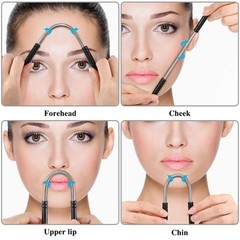 Mudder 4 Pieces Facial Hair Remover Spring Eyebrow 5 Piece Set, Black, Silver