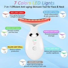 Face and Neck Massager T𝗈𝗈I, 7 C𝗈I𝗈r Facial Mass