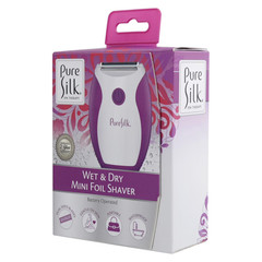 Wet & Dry Mini Foil Shaver & Bikini Trimmer for Women W/ Dual Clipper Blades, Wh