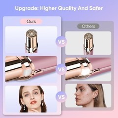 Facial Hair Removal for Women, Painless Facial Hair Remover 2 Replacement Heads