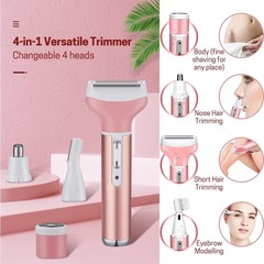 4 in 1 Women Electric Shaver Rechargeable Waterproof Razor Painless Epilator