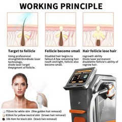 Painless 755 1064 810nm Diode Laser Ice Permanent Hair Removal Beauty Machine