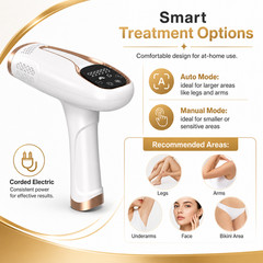 5 in 1 IPL Hair Removal Device 999999 Flashes 5 Energy Levels Auto Manual White