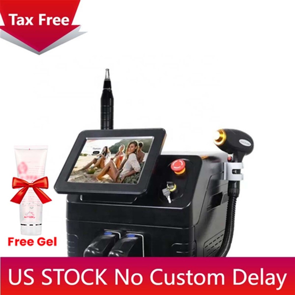 2IN1 808nm Diode Laser Hair Removal Pico NG YAG Laser Tattoo Machine & Free Gel