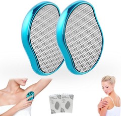 Crystal Hair Remover – Reusable Nano Glass (Blue, Coarse) Exfoliates, Easy Wash