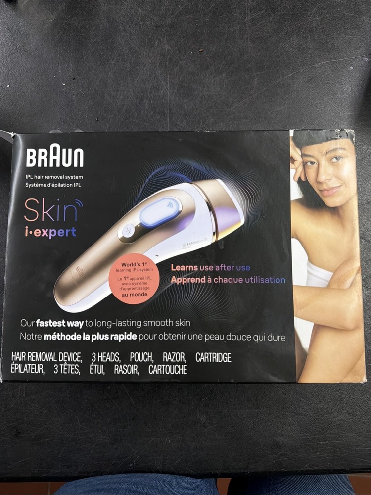 Open-Box Braun Skin i-expert Smart IPL Laser Hair Removal 4 Caps & Case PL7387