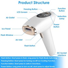 3 In1 Ice Cooling Laser Hair Removal Painless Permanent At-Home IPL Hair Removal