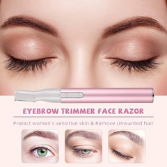Chumia 2 Pcs Electric Eyebrow Trimmer Women Precision Face Razors Pink, Black
