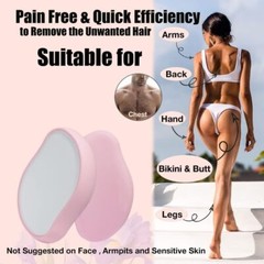 2 PCS Pink Hair Eraser Reusable Hair Remover Painless Exfoliation For Arms Legs