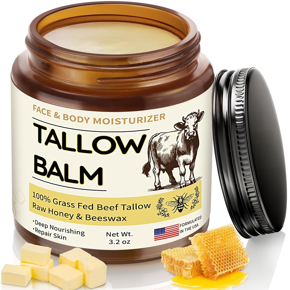 Veakoo Beef Tallow for Skin, Organic Whipped and 3.2 Ounce (Pack of 1)