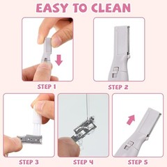 Chumia 2 Pcs Electric Eyebrow Trimmer Women Precision Face Razors Pink, Black