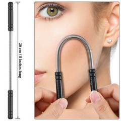 Mudder 4 Pieces Facial Hair Remover Spring Eyebrow 5 Piece Set, Black, Silver
