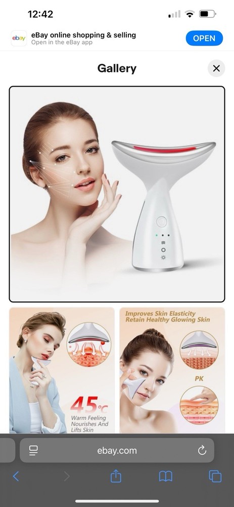 Bofax Face And Neck Massager With Purple And Red Light Therapy