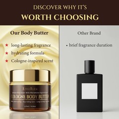 Cologne-Inspired Body Butter for Men – New Formula 4.06 Ounce (Pack of 1)