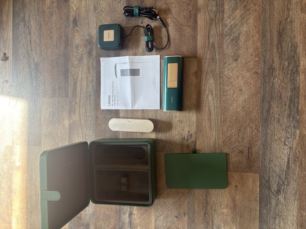 Ulike Diamond Air Plus IPL Hair Removal Device Kit Green/Gold w/ Cable, & Manual