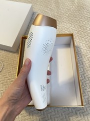 3-in-1 IPL Hair Removal Device White Gold LCD Display Sunglasses Corded Electric