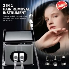 2-in-1 4000w Diode Pico Laser Ice Painless Hair & Tattoo Removal Salon Machine