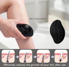 2PCS Crystal Hair Eraser for Women Reusable Hair Remover Stone, Crystal Hair Rem