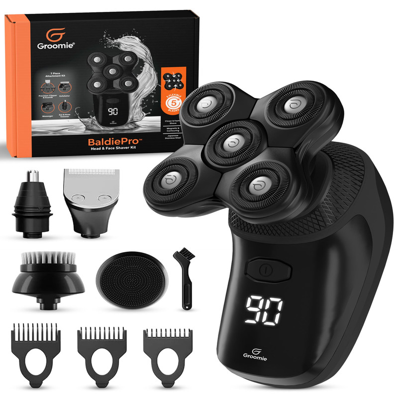 Groomie Cordless Bald Head Shavers For Men Baldiepro Head Grooming Kit –