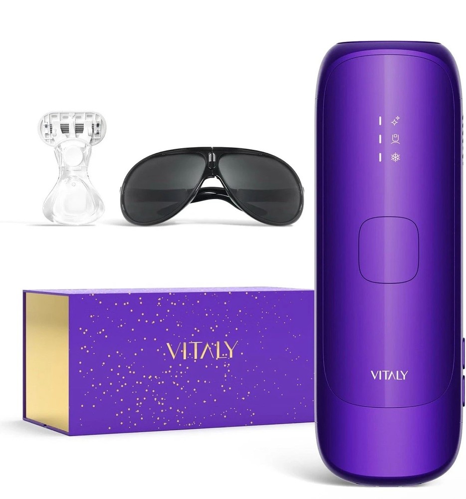 IPL Laser Hair Removal Device w/ Ice Cooling – Painless Full Body, Purple Vitaly
