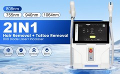 2 In 1 808nm Diode Laser Hair Removal & Pico Laser Tattoo removal Machine 10bar