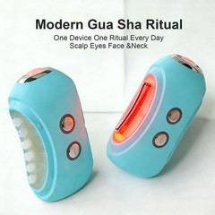 Face Massager Tool with Red Light Therapy for Face, Jade＆Rose Quartz Micr